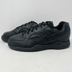 CrossTrekkers Black Faux Leather SafeTStep Work Non-Slip Sneakers Mens 13W